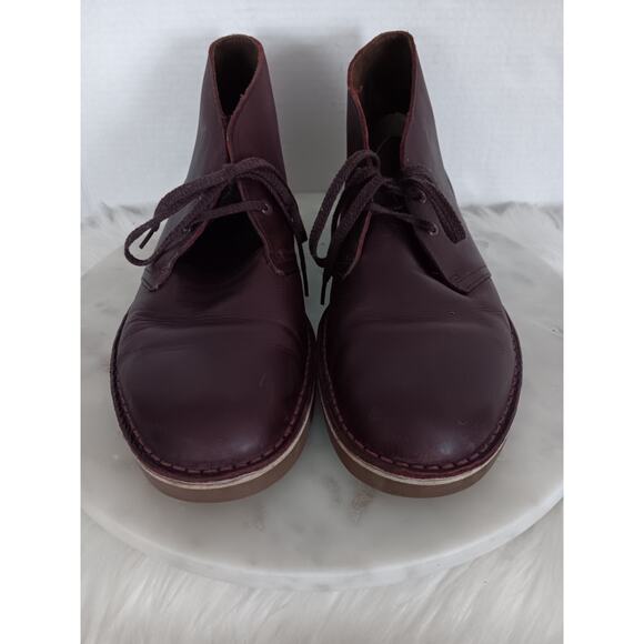 Clarks Bushacre Men\'s Size 10 Desert Boots Leather Burgundy 15522 main image 8